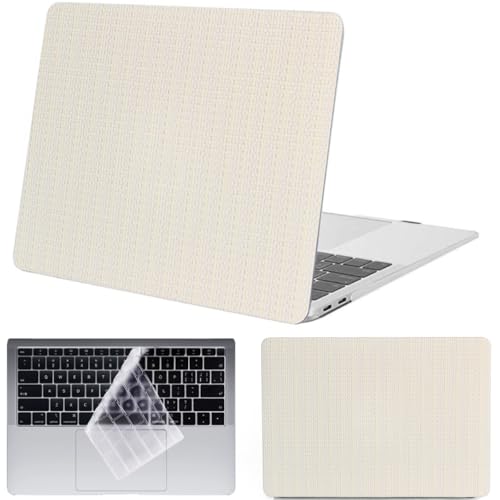 Carcasa de cuero premium para MacBook Air 13,6'' con elegante cubierta de teclado beige