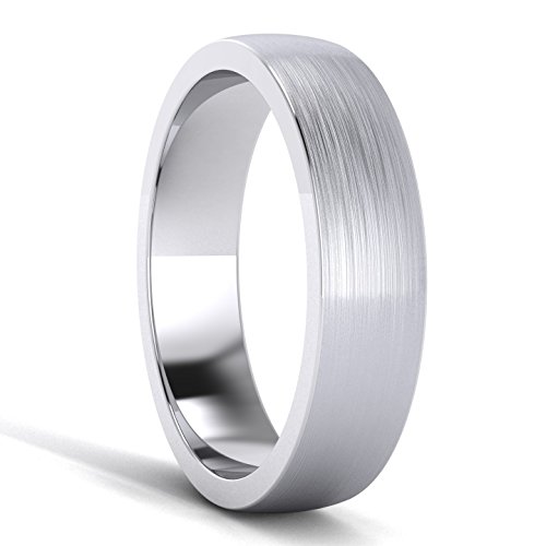 Anillos de boda de plata de ley 5 mm cepillado mate unisex de diseño súper pesado 3
