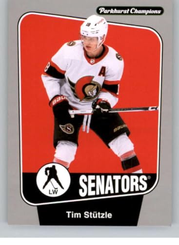 2024-25 Parkhurst Champions Silver #4 Tim Stutzle Ottawa Senators Official Hockey Card in Raw (NM or Better) Condition