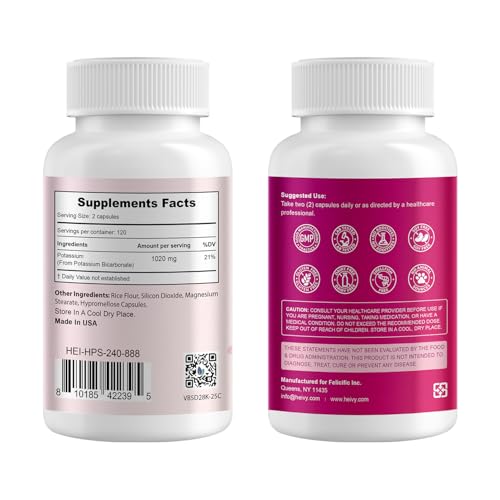 Image of Heivy Potassium Supplement 1020 mg, 240 Vegetarian Capsules