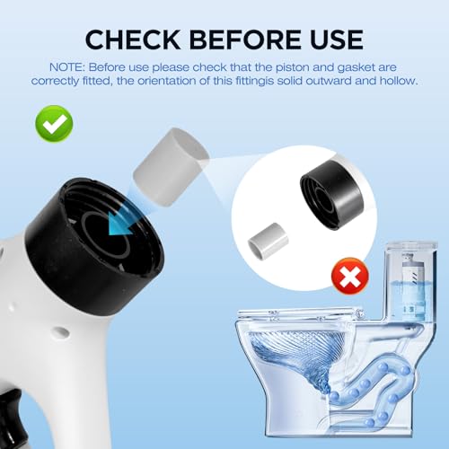 Image of High Pressure Toilet Plunger - Stainless Steel Air Drain Blaster with Visual Barometer - Powerful Clog Remover for Toilets, Bathrooms, Floor Drains, Kitchen Pipes