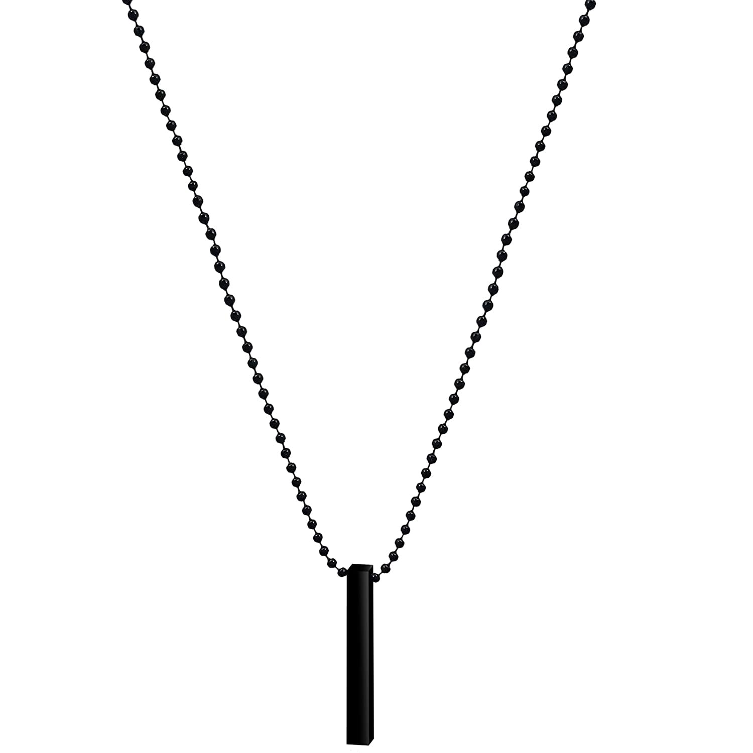 Bar Pendant for Men combo Black Silver chain for men Boys Mens boyfriend gents locket for men Boy girls Women Stainless Steel neck chain lockets mens chains fashion Necklace Long Stylish -A6-image-46