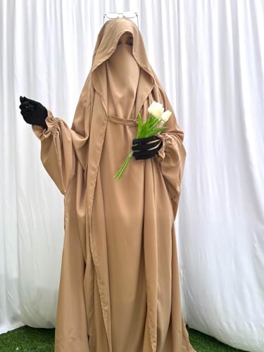 Image of NAZNEEN Saudi Jilbab Full Length and Noise Pc MATT NIDA Fabric with extra panel to cover face