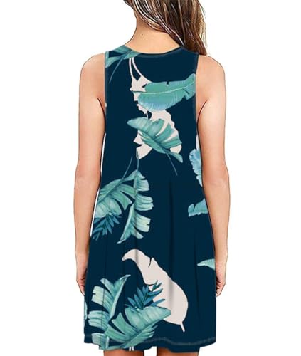 Image of Summer Dresses for Women Casual Sleeveless Swing Sundress with Pockets