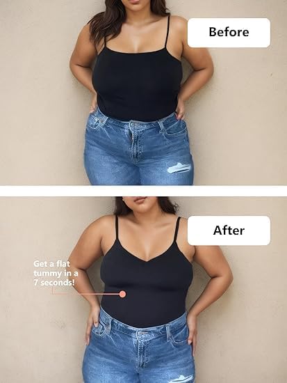 Compression Tank Tops for Women, High Shaping Scoop & V-Neck Cami, Shapewear Tummy Control Camisole - Image 4