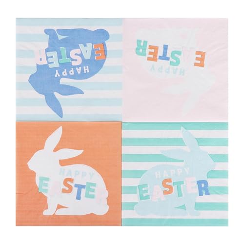 Bunny Shipkin, Pascua Napkins de papel de conejo | 20 sábanas/embalaje toallas de papel lindo conejo,Pascua proporciona accesorios de reunión de mesa para la boda de cumpleaños