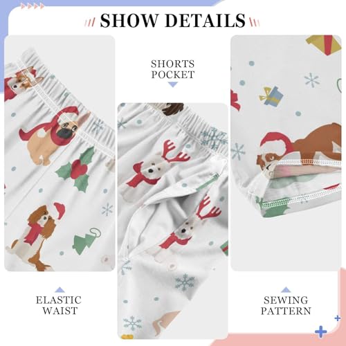 Boys' Pants Christmas Xmas Cute Animal Dogs Long Bottoms Jogger Pants Elastic Waist Trousers with Pockets S-XL4