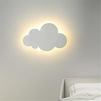 Vista 3 de Lámpara de pared de nube para niña, niño, caricatura, dormitorio, mesita de noche, lámpara decorativa de pared, personalidad creativa, arte