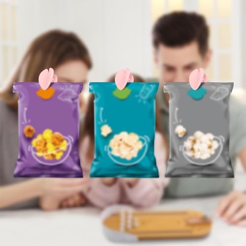 Image of SADMAX Flower Sealing Clip - Cherry Blossom Snack Bag Clamp | Airtight Food Bag Sealer for Chips, Tea, Coffee | Magnetic Refrigerator Bag Clips for Kitchen, Home & Office (Pink, Pack of 2)