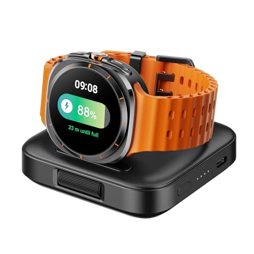 Chargeur Portable pour Samsung Galaxy Watch 8/8 Classic/7/Ultra/FE/6/6 Classic/5/5 Pro/4/4 Classic/3/Active 2/Active, 1800mAh Stations de Charge pour Voyage,...