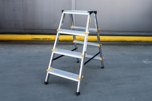 DRABEST Double-Sided Aluminum Ladder 150kg – Lightweight, Durable Step Ladder with Stable Work Platform for Safe Home, Office & DIY Use (44×87×16 cm) 7 DRABEST Double-Sided Aluminum Ladder 150kg – Lightweight, Durable Step Ladder with Stable Work Platform for Safe Home, Office & DIY Use (44×87×16 cm) - Image 7