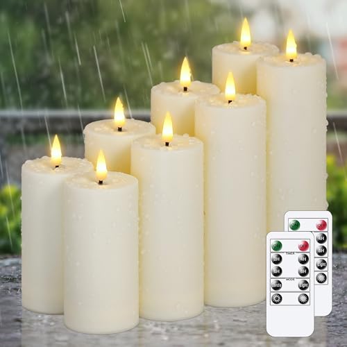 Bougies LED extérieures vacillantes ivoire pour illuminer vos soirées de jardin