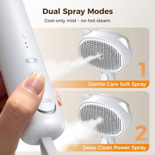 primecat Steam Cat Brush Self Cleaning Shedding, Silicone Scraper Included — view 6