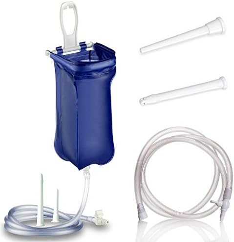 Medi Grade Basics Enema Bag Kit for Home Use - 6 Piece Home Enema Kit - Includes Standard Reusable Enema, Multiple Tips, Accessories, Instructions, Protective Bag