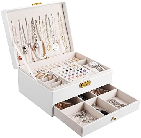 Scatola Portagioie 3 Livelli In Pelle - Con Cassetti E Chiusura A Chiave, Idea Regalo - Foto 12