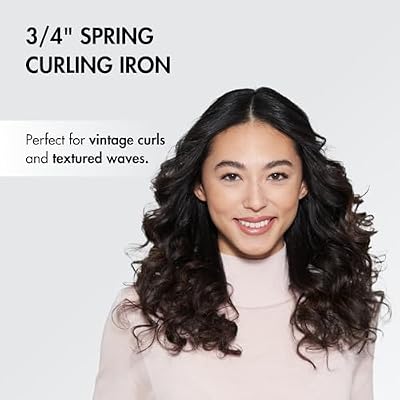 BaByliss Pro Spring Curling Iron, Porcelain Ceramic Professional For Multiple Hair Types, Reaches 430 Degrees for Loose Long Lasting Curls