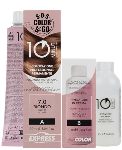 A ALAMA Professional Sos Color&Go set colorazione professionale permanente in 10 minuti - 7.0 Biondo