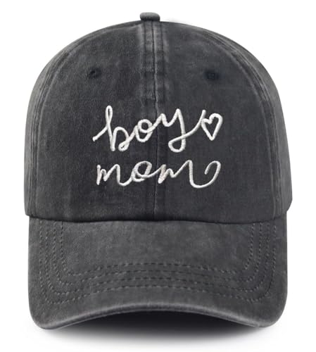 Boy Mom Baseball Cap for Mama Mother Gifts Adjustable Embroidered Washed Cotton Distressed Trucker Hat