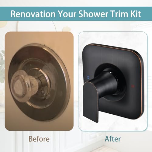 Replacement for Moen Shower Faucet Trim Kit Only Fit Posi-Temp Pressure-Balancing Valve (Valve& Catridge Not Inclued), Volume and Temperature Control Level Handle, Oil Rubbed Bronze