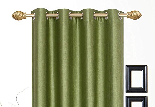 Image of Polyester Floral Window Curtain, Window 9 Feet, Green, Pack of 2