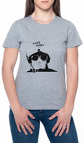 Photo de BIOCLOD Swell Maps Femmes T-Shirt Gris Col Rond Women Grey Round Neck