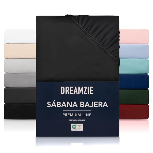 Dreamzie - Drap Housse 150x200 Bonnet 35 cm | Microfibre Ultra Douce – Matelas Épais – Oeko-Tex | Confort, Respirabilité, Entretien Facile – Noir Dreamzie - Drap Housse 150x200 Bonnet 35 cm | Microfibre Ultra Douce – Matelas Épais – Oeko-Tex | Confort, Respirabilité, Entretien Facile – Noir