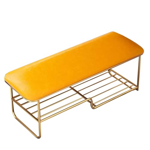 Coussin de banc de jardin imperméable jaune amovible 150 x 50 cm