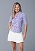 IBKUL Athleisure Wear Sun Protective UPF 50+ Icefil Cooling Diana Print Ruched Elbow Sleeve Top - 41930 Lavender/Navy/Diana/M