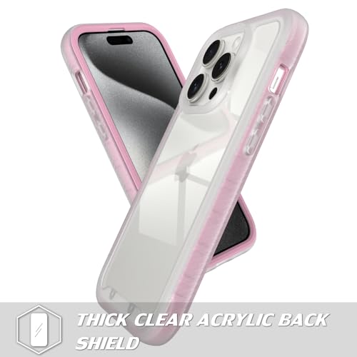 Puxicu Acrylic 2 in 1 for iPhone 16 Pro Case，Anti-Yellowing, Military-Grade Protection, Drop Shockproof Slim Phone Cover for iPhone 16 Pro 6.3", Light Pink by Puxicu - Used condition - Image 2