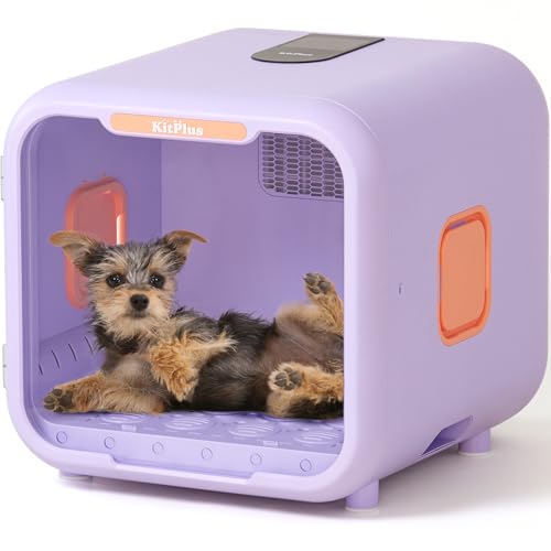 KITPLUS Dryerbot Pet Hair Dryer Box, 71L Large Volume Ultra Quiet Dog Dryer Box, Unique Ambient Light, Smart Lock and Temperature Control, Pet Dryer Box for Dogs and Cats