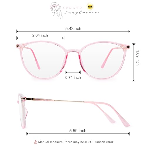 Image of Sumato Blue Light Blocking Glasses for Men and Women, Round Frame with Non-prescription Clear Lenses Eyewear Eyeglasses