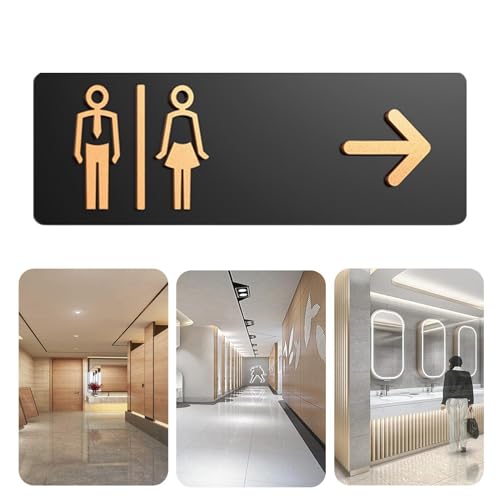 Señal de baño con un direccional izquierda derecha para hostelería 4