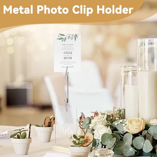 5 Stück Memo-Clip-Halter, Krokodilklemme Foto, Karte Foto Hinweis Clips, Stehen Memo Clip, Metalldraht Krokodilklemmen, Langschwänzige Memo Clip Tischnummernhalter, Platzkartenhalter, Bildhalter