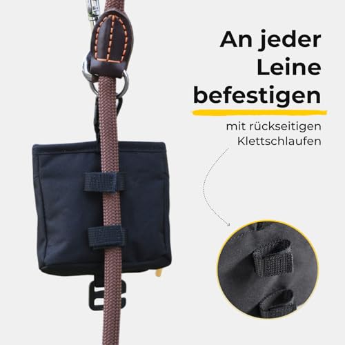 Fluffez kleine Leckerlibeutel mit Kotbeutelspender – Magnetverschluss, Karabiner & Klett – kompakte Leckerlitasche für Hunde – Ideal für Hundetraining & Spaziergänge