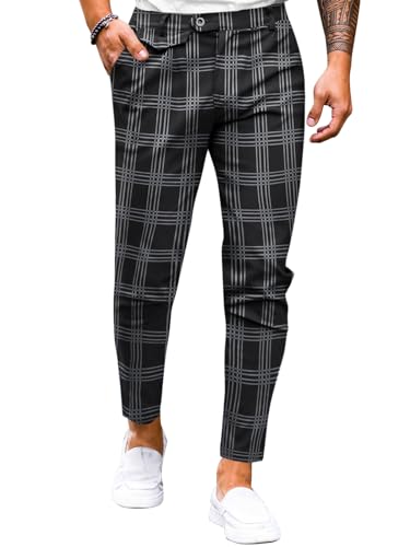 Image of Mens Chinos Slim Fit Pants Stretch Tapered Dress Pant Casual Trousers