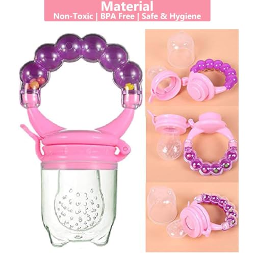 Image of Wishkey Food Nibbler teethers for 6 to 12 Months Baby Fruit Feeder BPA Free Silicone Nibbler Anti-Choking Baby Feeding Teether Fruit & Vegetable Feeder for Infants & Toddlers Multicolor
