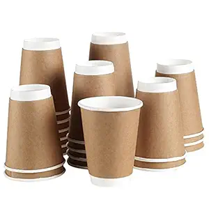Greenmile Disposable Paper Cups 25 Pack - 350 ml, 12 oz - Disposable Glasses Double Wall Paper Coffee Cups, Hot and Cold Beverage Drinking Tea Cup for Parties, Kitchen, Bathroom, Espresso