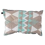 HBBursts Camping-Kissen – ultraleichtes, automatisches, aufblasbares Rucksack-, Reise-, Wanderkissen für Flugzeuge, Camping mit Aufnäher – waschbares Kissen (Light Blue)