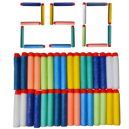 Image of VERAT Hollow Out Soft Foam Refill Darts for N-Strike Elite Series Blasters Soft Foam Refill Darts for Nerf N-Strike Elite Hollow Safe & Durable Darts Premium Foam Bullets (Multicolor, Pack of 250)