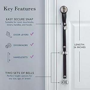   Lux-Leather-USA-Handcrafted-Dog-Doorbell-Trusted-by-Pros-Pet-Owners-for-15-Yrs-Quick-Easy-PottyHousetraining-Puppy-Training-Bells-Beautifully-Made-Easy-to-Hear-Train-in-Days