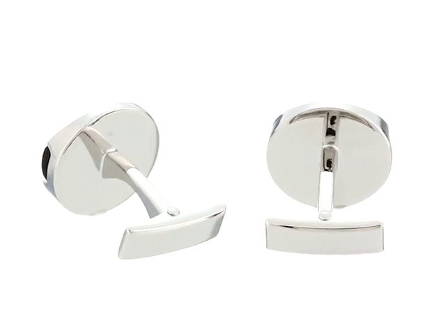 Mancuernillas para hombre Ike Behar rayas negras de ónix miniatura 4