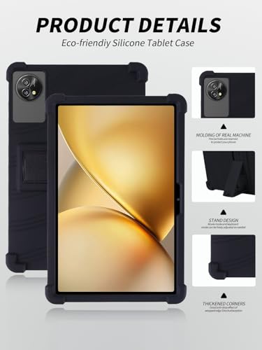 Étui silicone Blackview ZENO 10 support ajustable protection antichoc noir - 3