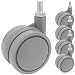 Produktbild PrimeMatik - Lenkrollen Schwenkrollen Industriell Rad aus Nylon und Polypropylen ohne Bremse 60 mm M8 5 Pack