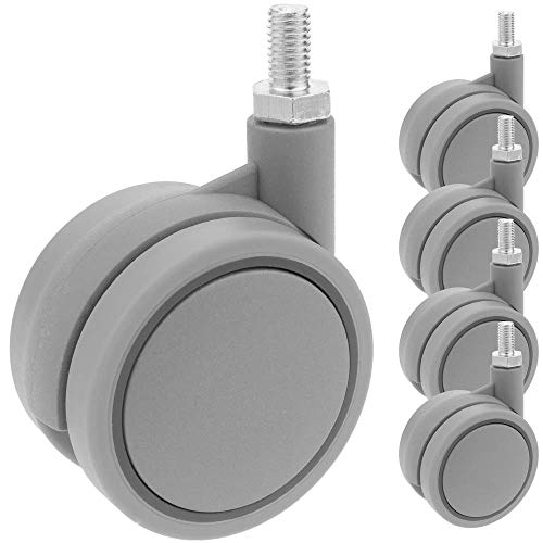 Preisvergleich Produktbild PrimeMatik - Lenkrollen Schwenkrollen Industriell Rad aus Nylon und Polypropylen ohne Bremse 60 mm M8 5 Pack