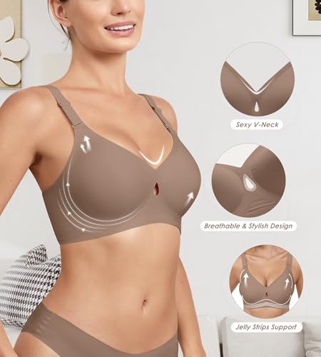 Image of DEANGELMON Bras for Women No Underwire Wireless Push Up Bras - Seamless Full Coverage Bralettes Comfortable Everyday Bra