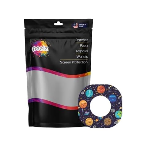 Peelz Planetary Patch Tape Designed for The DEXCOM G7 and Stelo Waterproof & Sweatproof Adhesive for 15 Days, Pre-Cut Adhesive Medical Tape, Continuous Glucose Monitor Sensor Cover Pack of 4 Cover