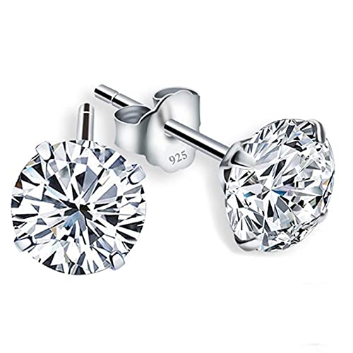 SALAN 1 Paire De Boucles d'oreilles De Mariage De Base en Argent Massif 925 Zircon Cubique Transparent pour Femmes