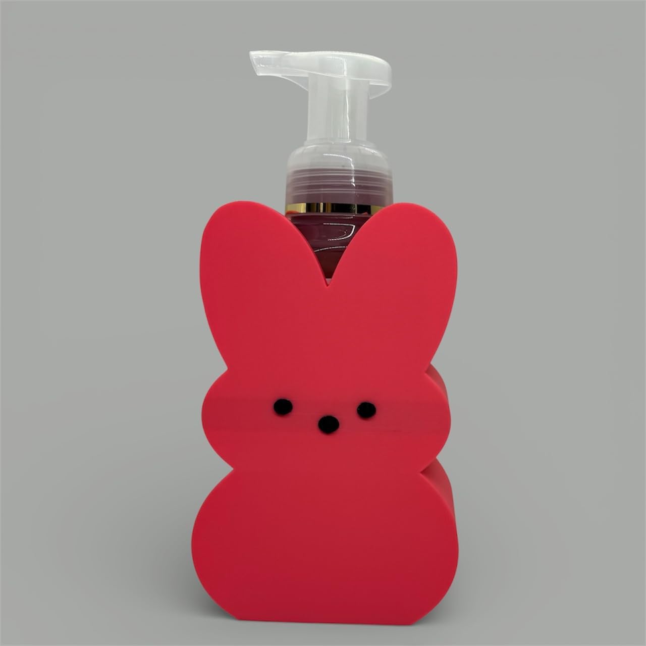 Peeps-Inspired Bunny 3D Printed Soap Dispenser Holder for Bath & Body Works Foaming Soap Bottles (Yellow)