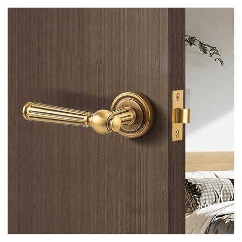 Serrure de porte de salle de bain en laiton bronze invisible