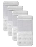 Tamlien Bra Extender 3 Hooks,Stretchy Soft and Comfortable Bra Strap Extender - 4 pcs Pack (White)